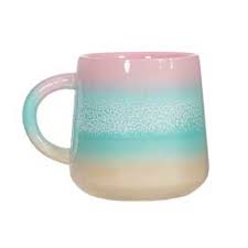Mojave Glazed Mug - Pink & Green